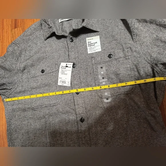 NWT Sonoma the Super Soft Flannel button down shirt, men's medium, gray - Picture 7 of 13